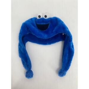 Cookie Monster Sesame Street Blue Beanie Cap Hat Fluffy OS